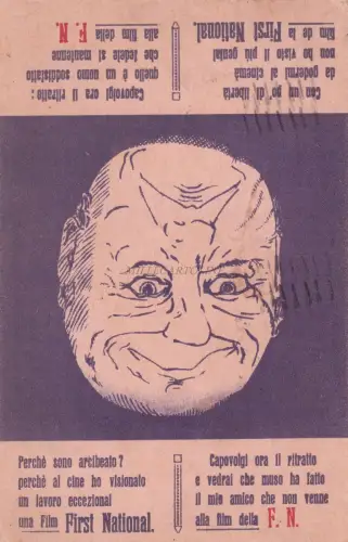 KINO - Film First National - Glückliches/trauriges Gesicht zum Umdrehen 1926 Postkarte