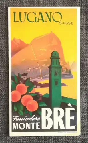 LUGANO SUISSE FUNICOLARE MONTE BRE' - Faltbare Vordruckkarte, Preise, Fahrpläne