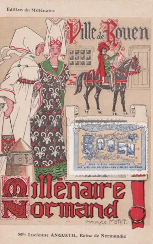 FRANKREICH - Rouen, Millenaire, Fräulein Lucienne Anquetil, Mauryce Motet, Erinnophile