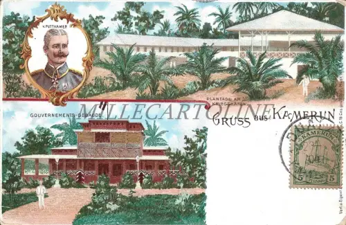 KAMERUN - Gruss aus Kamerun, Puttkamer 1904 Postkarte Deutsches Kolonialhaus 1