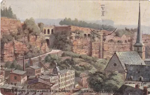LUXEMBURG - Le Bock et la Ville - Tuck Oilette 1910