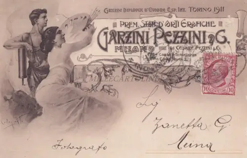 CODOGNATO - Estabimento Arti Grafiche Garzini Pezzini 1911/12 Milano Postkarte