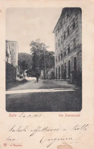 ROUTE - Camogli - Via Provinciale 1901 Postkarte Ed.Magnako