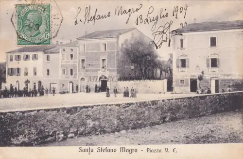 SANTO STEFANO MAGRA - Piazza V.E. 1909 U-Boot Robbe Gewürz Postkarte