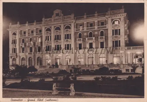 CESENATICO - Grand Hotel (Nacht), Postkarte 1939 Zensur und Stempel