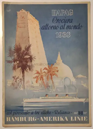 HAMBURG AMERIKA LINIE - Hapag Cruise SS Reliance China 1938 Heft 24 Seiten Karte