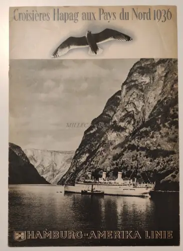 HAMBURG AMERIKA LINIE - Hapag Kreuzfahrten in die Länder des Nordens 1936 Prospekt 12 Seiten