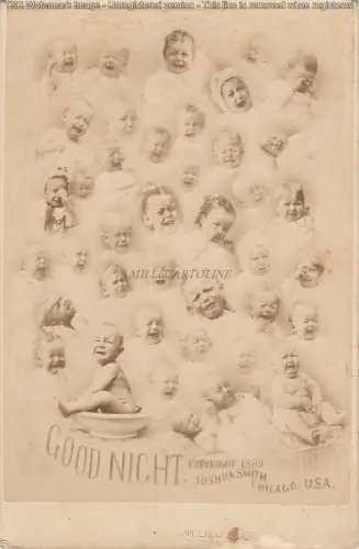 KABINETTFOTO - Chicago Illinois - Joshua Smith 1880 Kinder Gute Nacht