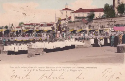ASTI - Grundsteinlegung des Heiligtums Madonna del Portone 1902 Postkarte