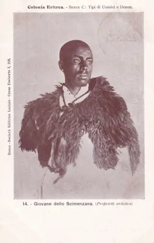 KOLONIE ERITREA - Typen von Männern und Frauen - Junge Affen 1901 Postkarte