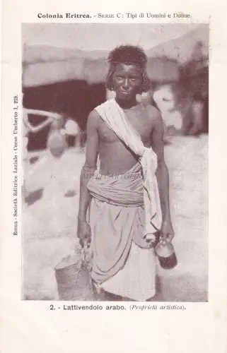 KOLONIE ERITREA - Typen von Männern und Frauen - Arabisches Lattivendolo 1901 Postkarte