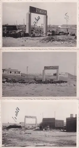ERITREA - Assab - English Bombing 1940 Italian Camp WWII 3 Photo Postcards