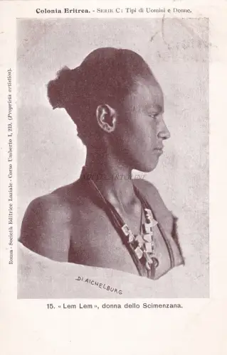 COLONIA ERITREA - Typi di Men e Donna - Lem Lem Scimenzana 1901 Postkarte