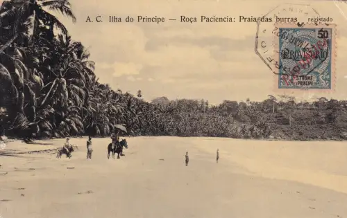 A.C. ILHA DO PRINCE - São Tomé e Príncipe, Roca Paiencia 1922 Postkarte STAMPS