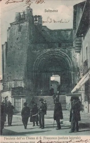 SULMONA - Fassade der ehemaligen Franziskuskirche 1906 Postkarte