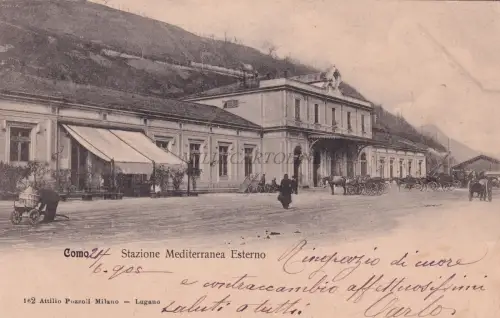 COMO - Außenbahnhof Mediterranea 1905 Postkarte Ed.Pozzoli