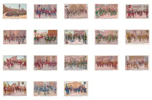 SIENA - Palio della Contrada, 18 Postkarten G.Corsi und S.Guerrini