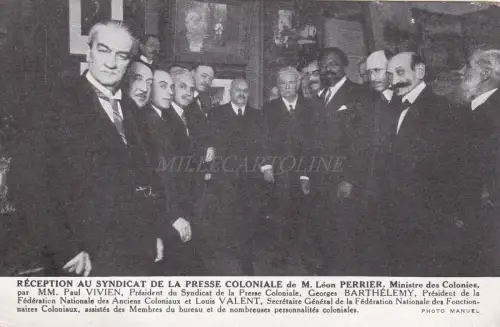 FRANKREICH - Empfang im Syndicat de la Presse Coloniale von Herrn Léon Perrier