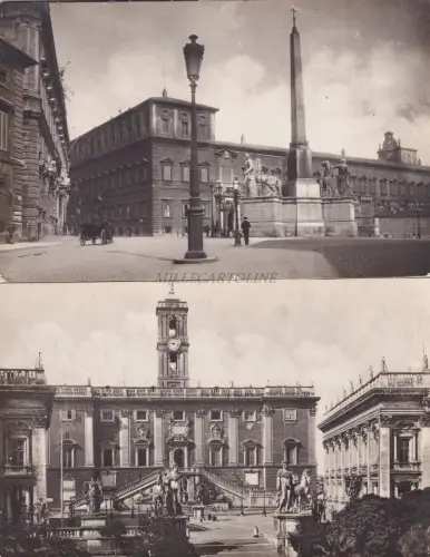 ROM - 2 Fotografien Fotoentwürfe - Quirinal und Kapitol um 1910