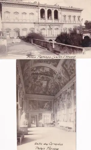 ROM - 2 Fotos - Palazzo Palais Farnese - Außenbereich und Carracci-Saal