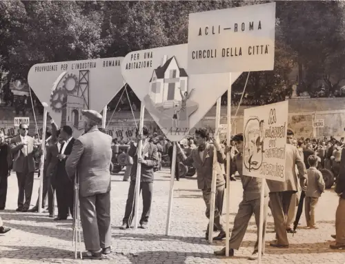 ROM - ACLI-Veranstaltung auf der Piazza del Popolo 1954 Vespasian-Fotografie