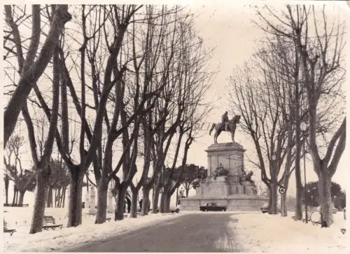 ROM - Schnee im Gianicolo Statue von Garibaldi - Fotografie
