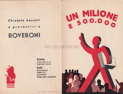 MARIO ROVERONI - Fiera del Levante, Bari - Werbeprospekt Rom 1930