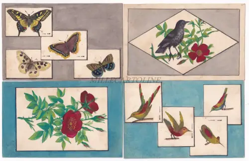 GIOVANNI MINGUZZI - 4 handkolorierte Skizzen und Zeichnung in China 1929