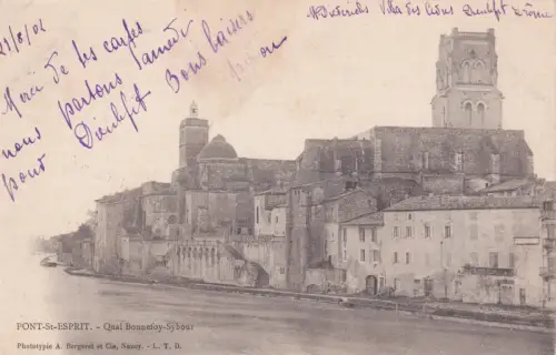 FRANKREICH - Pont St. Esprit - Quay Bonnefoy-Sybour 1902