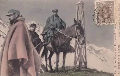 CHILE - Einer der Guias del Ferro-carril Trasandino Sr.Zelada 1926 Postkarte
