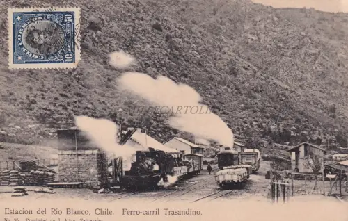 CHILE - Estacion del Rio Blanco Ferro-carril Trasandino Zug 1926 Postkarte