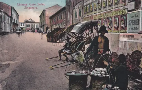 SINGAPUR - Chinesischer Kuchenverkäufer - Postkarte
