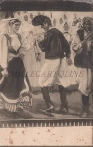 CAGLIARI - Gemeinde, Hochzeitssaal, La Danza, Filippo Figari, Postkarte 1916