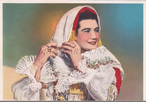 SINNAI - Sardische Kostüme, Galakostüme, Postkarte 1940