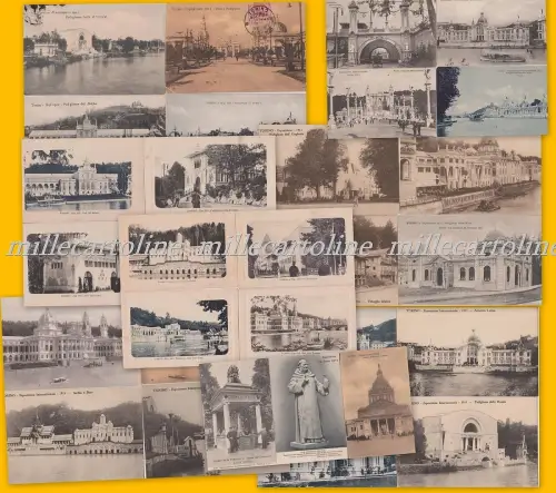 1911 TURIN Internationale Ausstellung - 39 Fotokarten