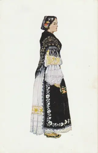 KROATIEN - Tracht, Privlaka Paysanne Vinkovci - Postkarte Zaklada Tiskare