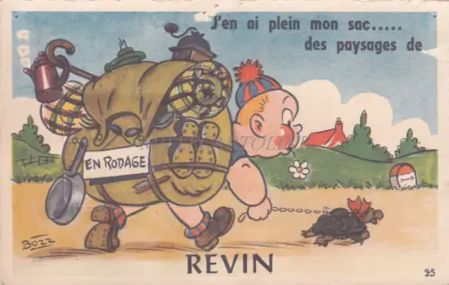 LEPORELLO POSTKARTE - Revin, En Rodage Frankreich 1954 Bozz