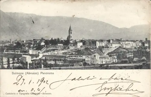 SULMONA - Panorama 1902 Postkarte Ed.Colaprete