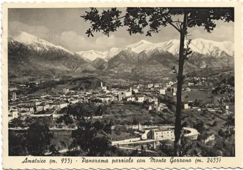 AMATRICE - Teilpanorama mit Monte Gorzano 1941 Postkarte Ed.Aniballi