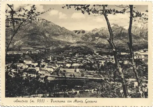 AMATRICE - Panorama mit Monte Gorzano 1954 Postkarte