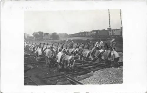 BULGARIEN - Sofia София 1916 Gleisbau Eisenbahn Zug WWI Foto Postkarte