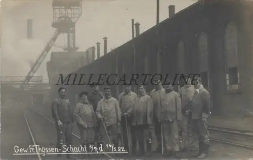 DEUTSCHLAND - Recklinghausen Ruhr - Gew.Fr.Thyssen Schacht 1922 Echtfoto Postkarte 