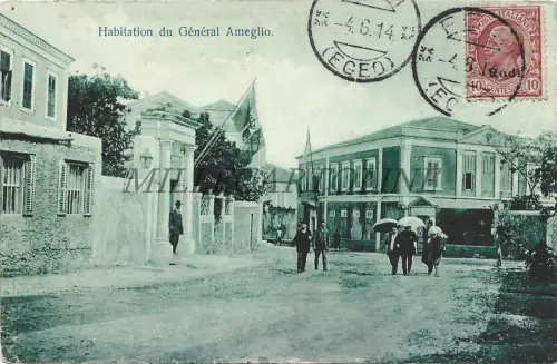 GRIECHENLAND - Rhodos, Wohnsitz von General Ameglio 1914