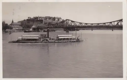 SERBIEN - Peterwardein Petrovaradin, Dampfschiffansicht, Fotopostkarte