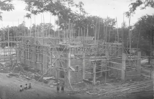 HONGKONG - Kirche S.Giuseppe gebaut mit Bambusstöcken - Echtfoto Postkarte