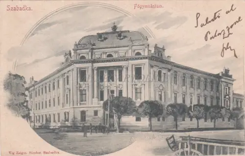 SERBIEN - Szabadka Subotica, Fogymnasium, Postkarte