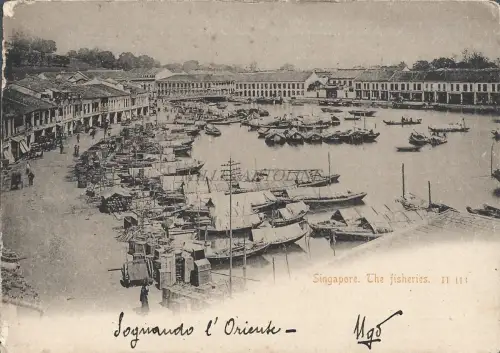 SINGAPUR - Die Fischerei - Postkarte