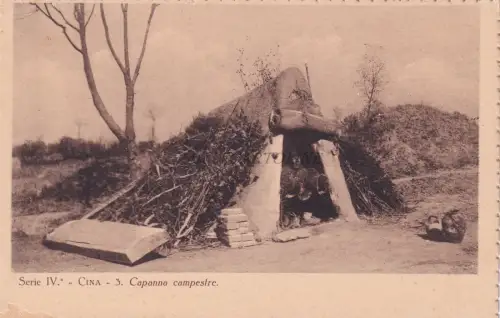 CHINA - Capanna campestre (Landhütte) 1920 Missionen Postkarte