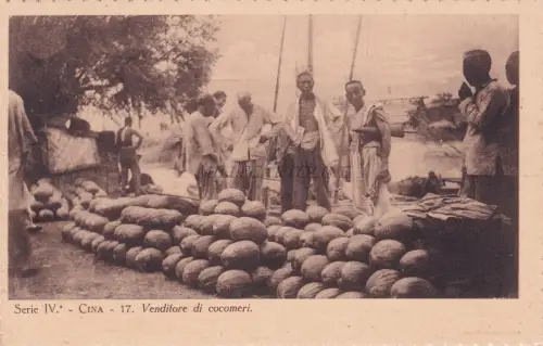 CHINA - Wassermelonenverkäufer (Wassermelonenverkäufer) 1920 Missions Postcard