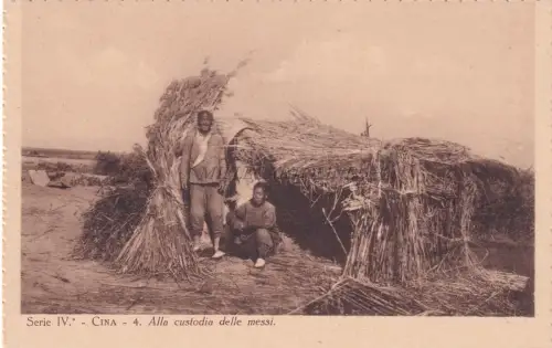 CHINA - Custodia delle messi (In charge of the crops) 1920 Missions Postcard